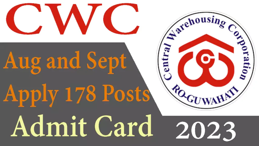 Download CWC Various Post Admit Card 2023 for 178 Posts